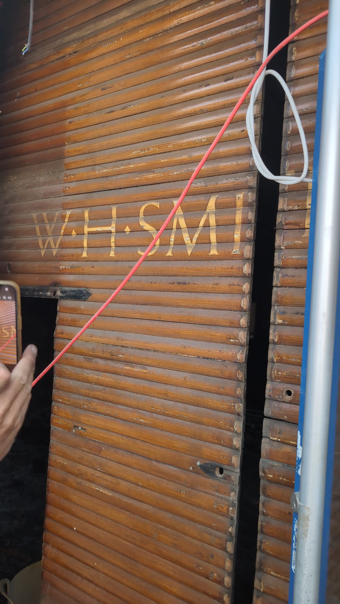 Original W.H. Smith wooden shop blinds uncovered at The Bays